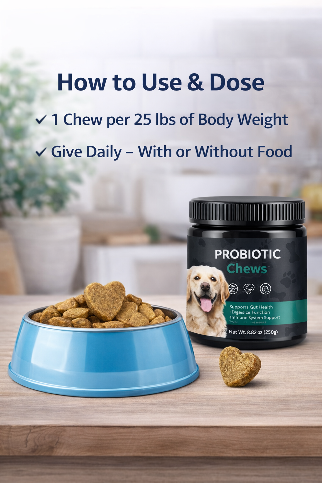 Daily Probiotic Chews for Digestive Support in Dogs